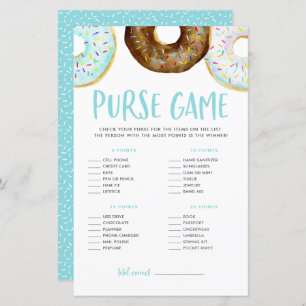 Doughnuts What's In Your Purse Baby Shower Game