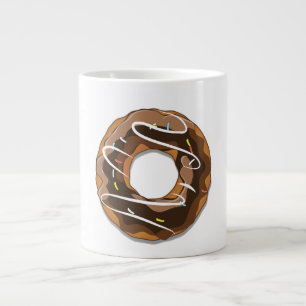 Doughnuts with chocolate icing large coffee mug