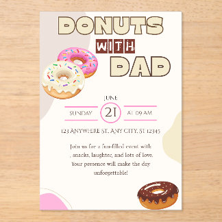 Doughnuts with Dad Father's Day Invitation Celebra