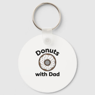 Doughnuts With Dad Vintage Doughnut Shirt Design_1 Keychain
