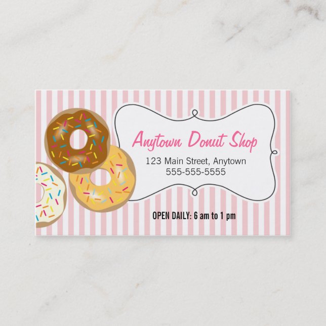 Doughnuts with Sprinkles, Doughnut Shop Business Card (Front)