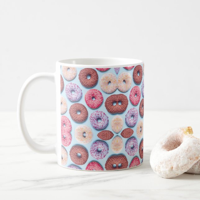 Doughnuts With Sprinkles Pattern Coffee Mug (With Donut)