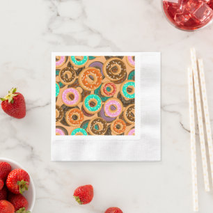 Doughnuts With Sprinkles Pattern Napkin