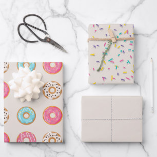 Doughnuts with Sprinkles Wrapping Paper Sheet