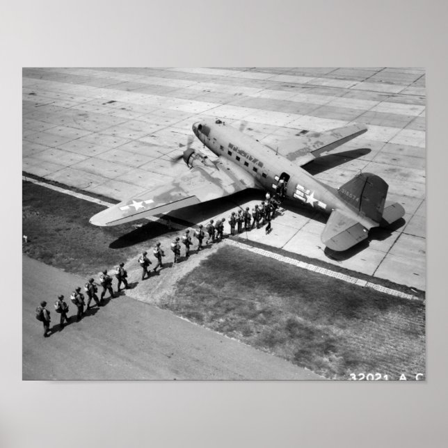 Douglas C-47 and Airborne Trainees Poster (Front)