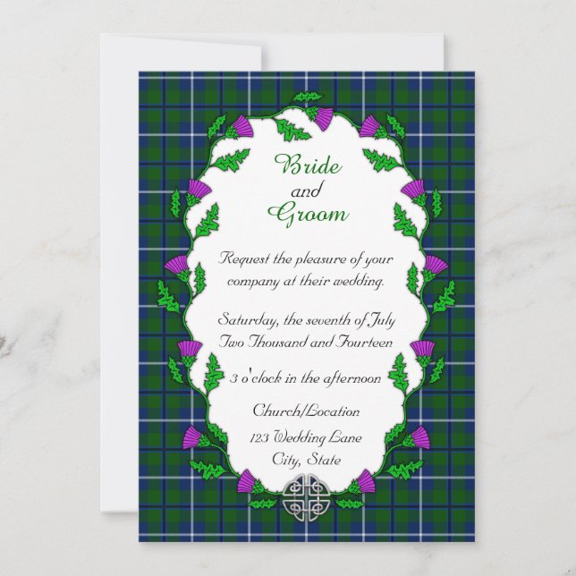 Douglas Celtic Wedding Invitation (Front)