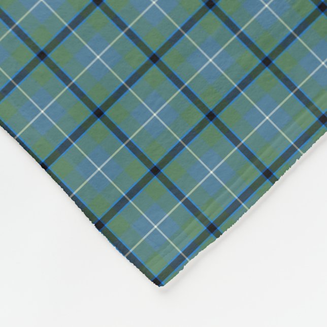 Douglas Clan Light Blue Ancient Tartan Fleece Blanket (Corner)