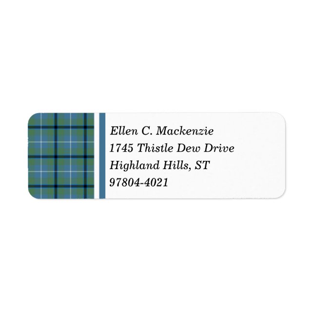 Douglas Clan Tartan bleu clair antique (Devant)