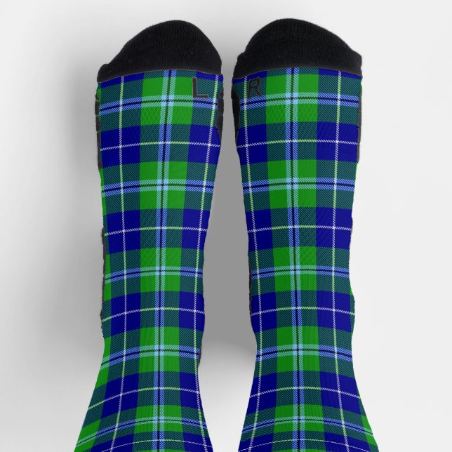 Douglas Clan Tartan Plaid Scottish Pattern Socks (Top)