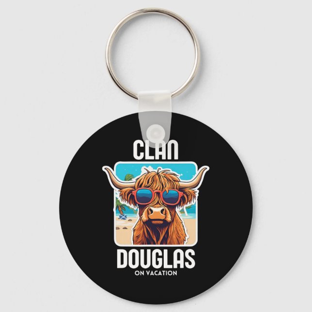 Douglas Clan Vacation Scottish Family Name Party  Keychain (Front)