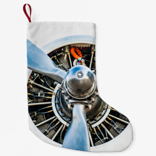 Douglas DC-3 Aircraft. Propeller Small Christmas Stocking