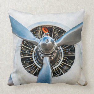 Douglas DC-3 Aircraft. Propeller Throw Pillow