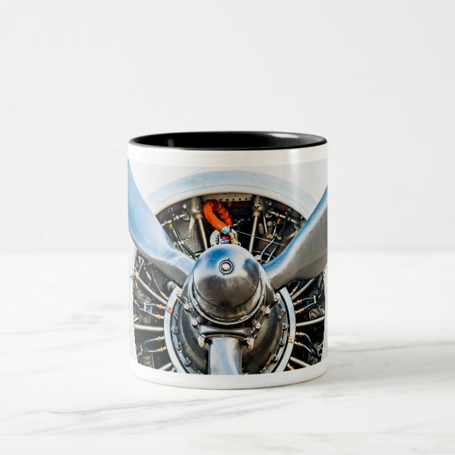 Douglas DC-3 Aircraft. Propeller Two-Tone Coffee Mug (Center)