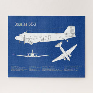Douglas DC-3 - Airplane Blueprint Drawing Plan ABD Jigsaw Puzzle
