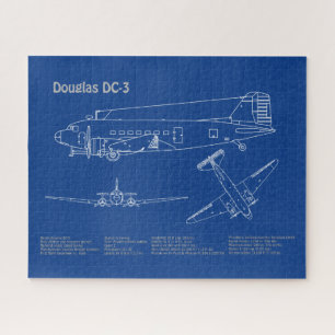 Douglas DC-3 - Airplane Blueprint Drawing Plan AD Jigsaw Puzzle