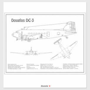 Douglas DC-3 - Airplane Blueprint Drawing Plans BD