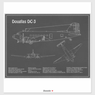 Douglas DC-3 - Airplane Blueprint Drawing Plans PD
