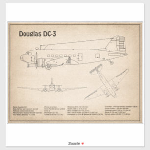 Douglas DC-3 - Airplane Blueprint Drawing Plans SD