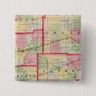 Douglas, Edgar, Coles, Cumberland, Clark counties 2 Inch Square Button