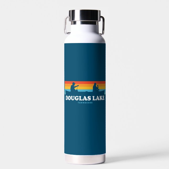 Douglas Lake Tennessee Canoe Water Bottle (Front)