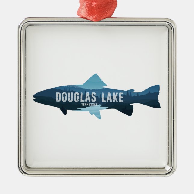 Douglas Lake Tennessee Fish Metal Ornament (Front)