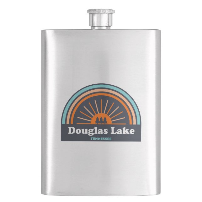 Douglas Lake Tennessee Rainbow Hip Flask (Front)