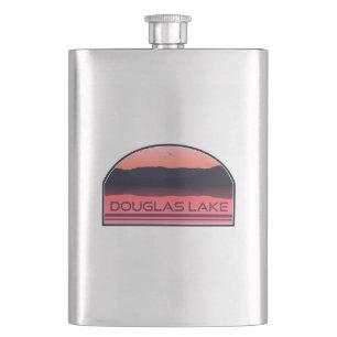 Douglas Lake Tennessee Red Sunrise Hip Flask