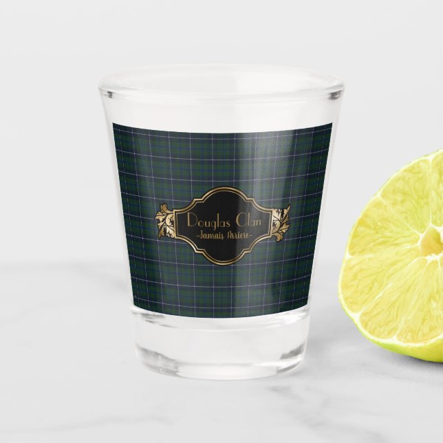 Douglas Modern Original Scottish ClanTartan Shot Glass (Front)