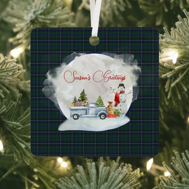 Douglas Modern Original Scottish Tartan  Metal Ornament (Insitu)