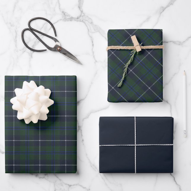 Douglas Modern Original Scottish Tartan  Wrapping Paper Sheet (Front)