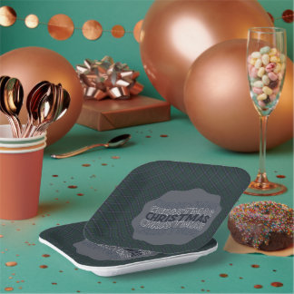 Douglas Modern Scottish  Tartan Christmas  Paper Plate