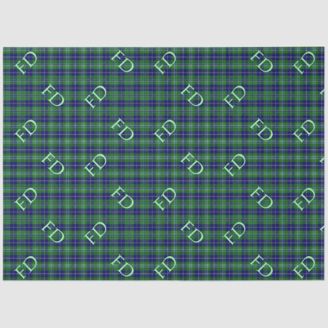 Douglas Official Tartan with monogram / initials Tissue Paper (Front)