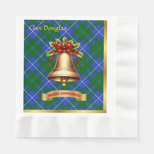 Douglas Personalized Tartan Christmas Napkin (Front)