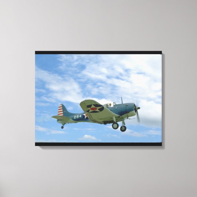 Douglas SBD Dauntless, Flying, Side_WWII Planes Canvas Print (Front)