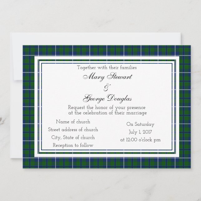 Douglas Scottish Faire-part de mariage (Devant)