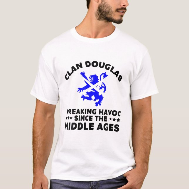 Douglas Scottish Kilt Family Clan Scotland Name T-Shirt (Front)