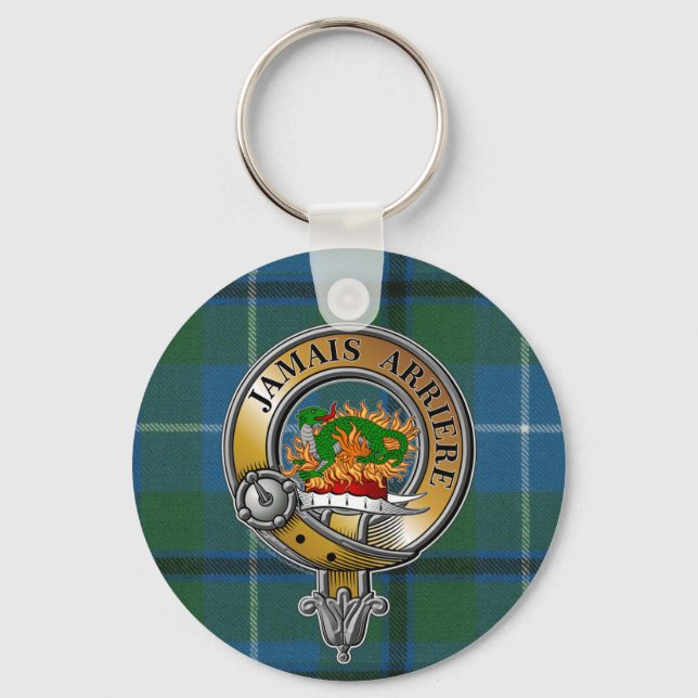 Douglas Tartan & Badge Keychain (Front)