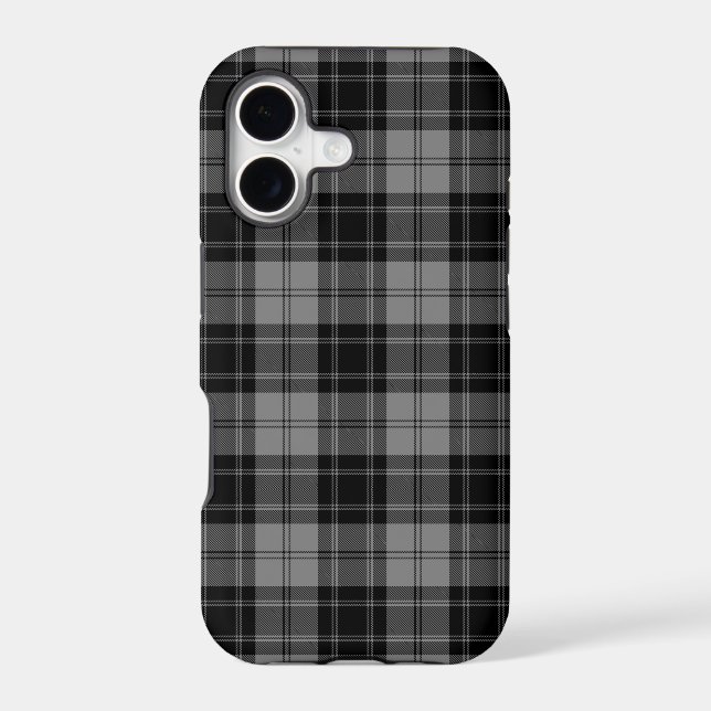 Douglas tartan black grey plaid (Back)
