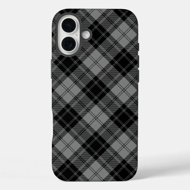 Douglas tartan black grey plaid Case-Mate iPhone case (Back)