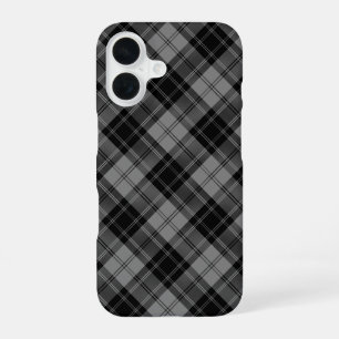 Douglas tartan black grey plaid iPhone 16 case