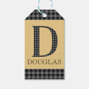 Douglas Tartan Monogram D  Gift Tags