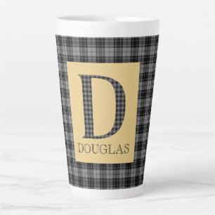 Douglas Tartan Monogram D  Latte Mug