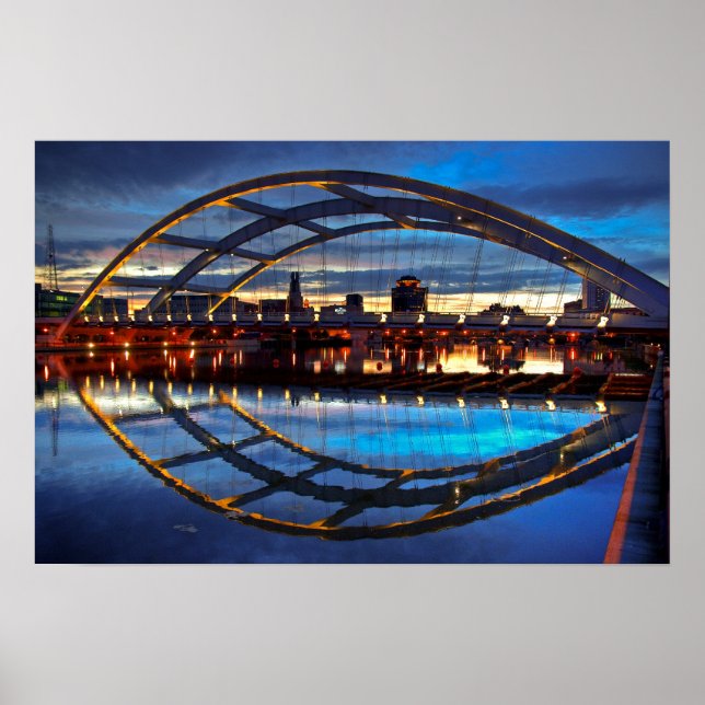 Douglass-Anthony Bridge at Dusk Poster (Front)