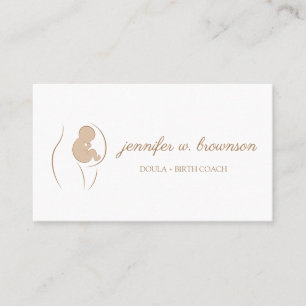 Doula Birth Coach Design with Pregnant and Baby Business Card