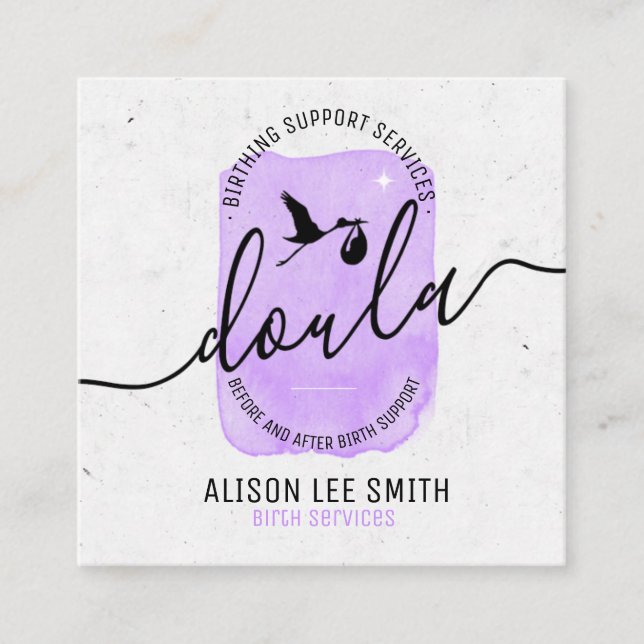 Doula Birth Coach Square Business Card (Front)