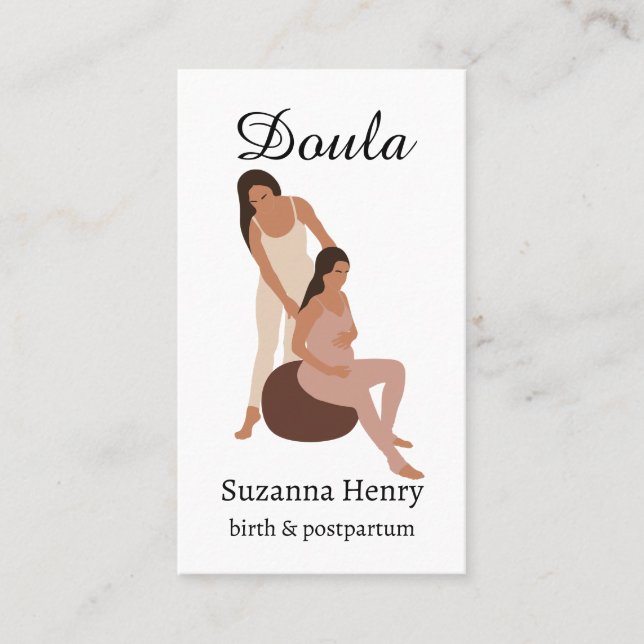 Doula Birth Postpartum Boho Pregnancy Coach Business Card (Front)