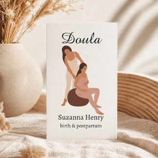 Doula Birth Postpartum Boho Pregnancy Coach Business Card