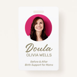 Doula Birthing   Postpartum Coach  Photo Badge