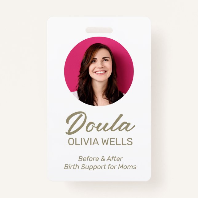 Doula Birthing | Postpartum Coach  Photo Badge (Front)