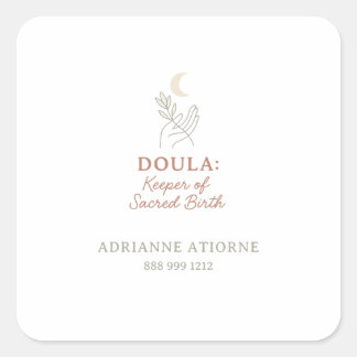 Doula Keeper of Sacred Birth quote name sticker